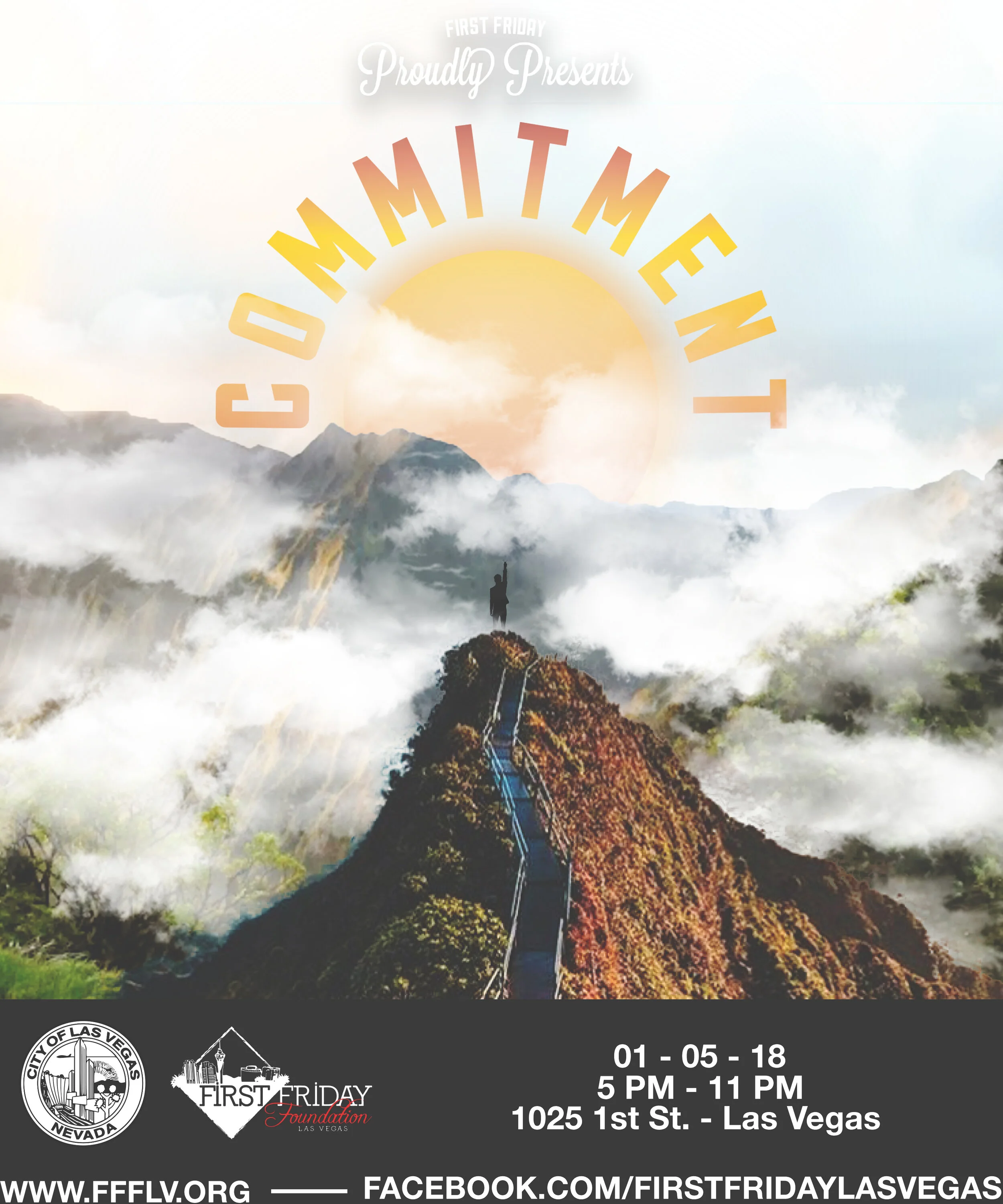 First Friday poster — Commitment 2018