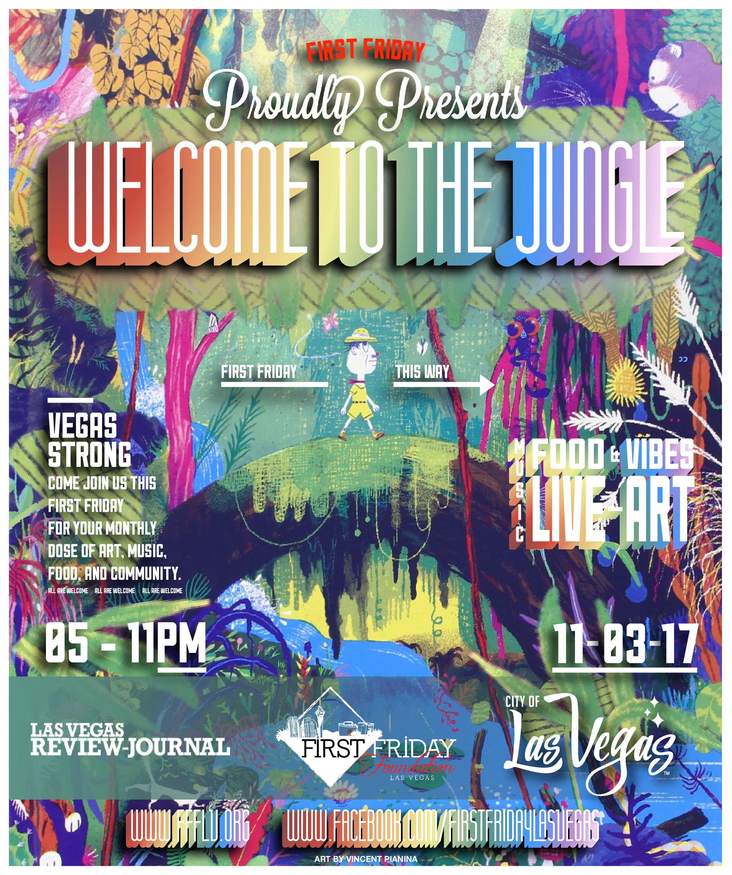 First Friday poster — Welcome to the Jungle 2018